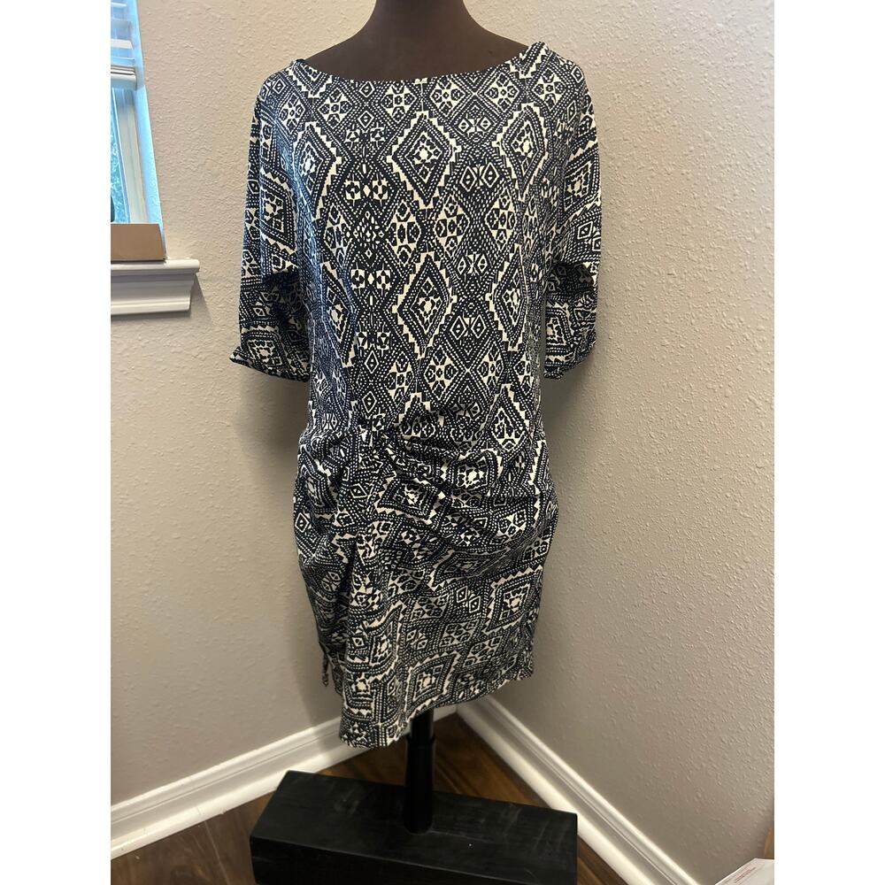 Zara Aztec black white print mini dress Size XS